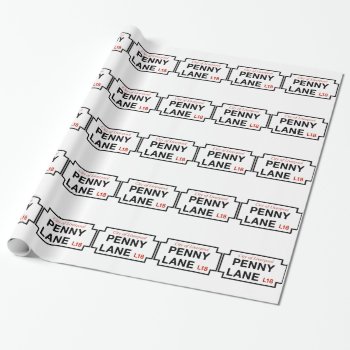 Penny Lane  Street Sign  Liverpool  Uk Wrapping Paper by worldofsigns at Zazzle