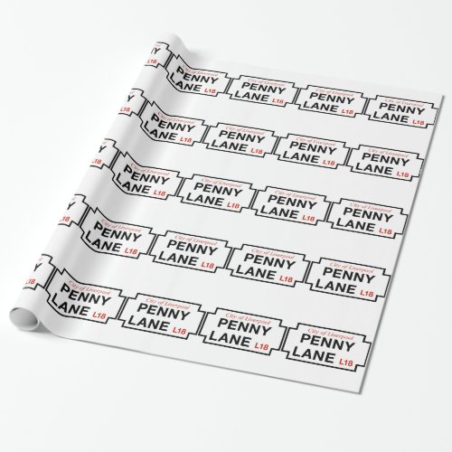 Penny Lane Street Sign Liverpool UK Wrapping Paper