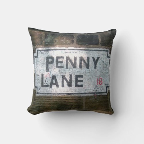 Penny Lane Street Sign Throw Pillow