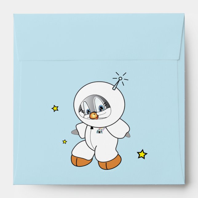 Penny Penguin Astronaut Envelope (Back (Top Flap))