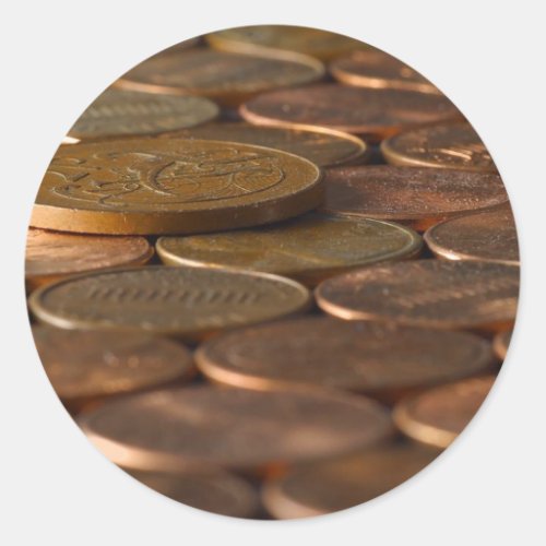 Penny Pennies Coins Money Classic Round Sticker