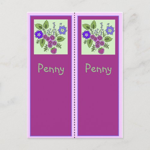 Penny Personalized Bookmark Postcard