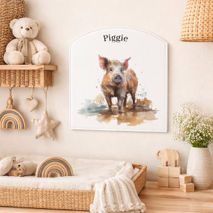 Penny the Playful Piglet , custom  Door Sign