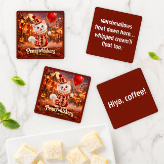 Pennywhiskers Halloween Cat Coaster Set