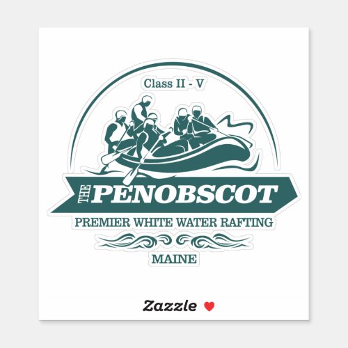 Penobscot River rafting 2 Sticker
