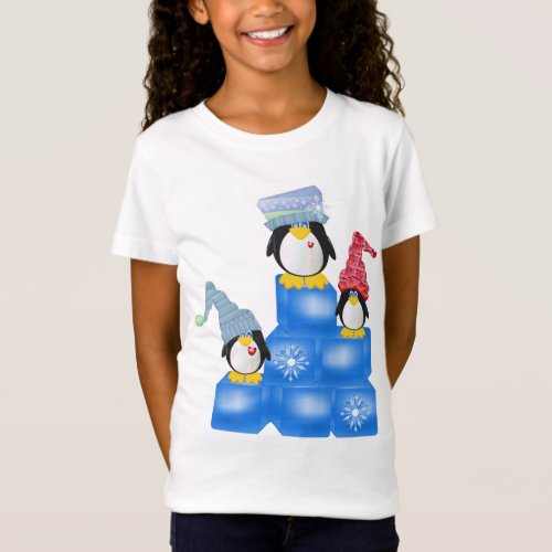 Penquin Party Girls Baby Doll Fitted T_Shirt