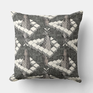 penrose salmon mono throw pillow