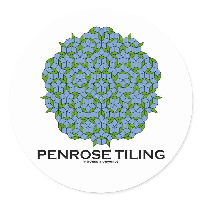 Penrose Tiling (Five Fold Symmetry) Round Stickers