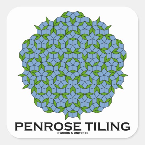 Penrose Tiling Five_Fold Symmetry Square Sticker