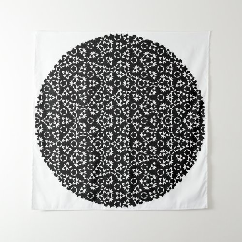 Penrose Tiling Pattern White Black Mg025 Tapestry