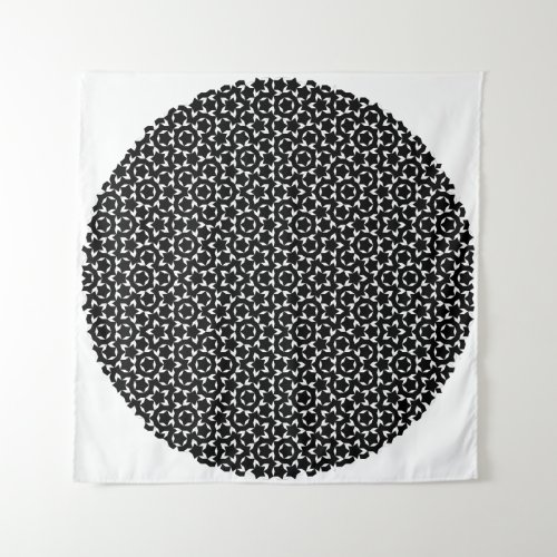 Penrose Tiling Pattern White Black Mg05 Tapestry