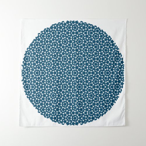 Penrose Tiling Pattern White Blue Mg05 Tapestry