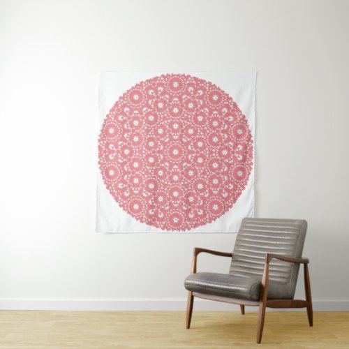 Penrose Tiling Pattern White Coral Mg0 Tapestry