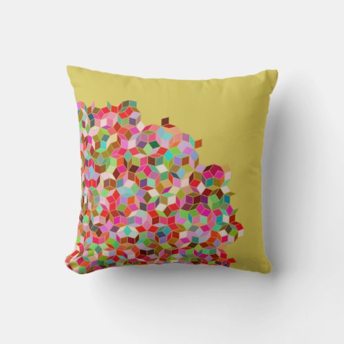 Penrose Tiling Pillow Pink and Beige