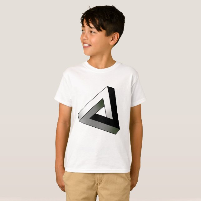 Penrose triangle, optical illusion T-Shirt (Front Full)