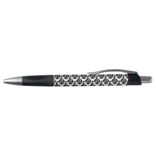 Pens 6 pack Black ink Ball_point Rubber grip Rose Pen
