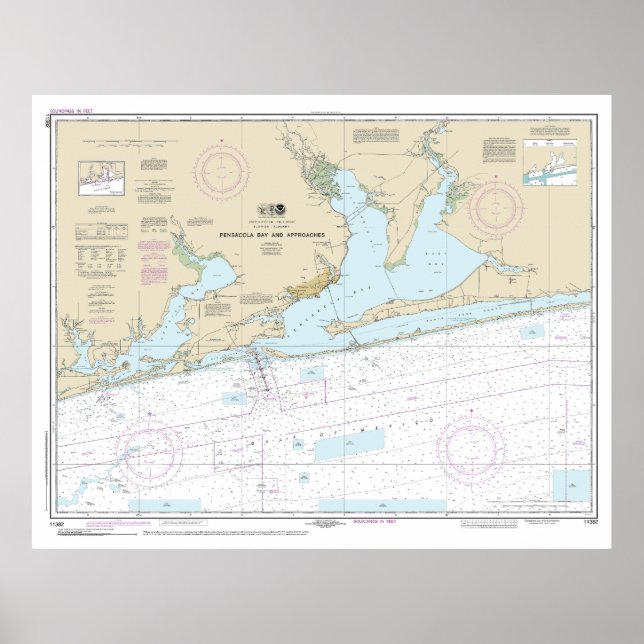 Pensacola Bay and Approaches Nautical Chart 11382 (Front)