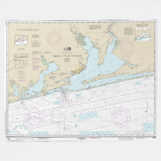 Pensacola Bay and Approaches Nautical Chart 11382 Fleece Blanket