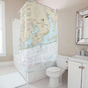 Pensacola Bay and Approaches Nautical Chart 11382 Shower Curtain
