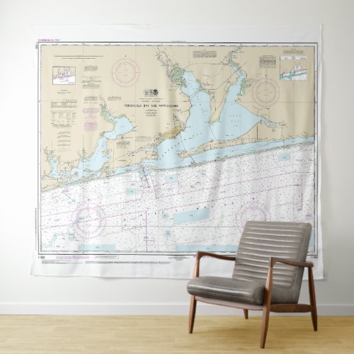 Pensacola Bay and Approaches Nautical Chart 11382 Tapestry