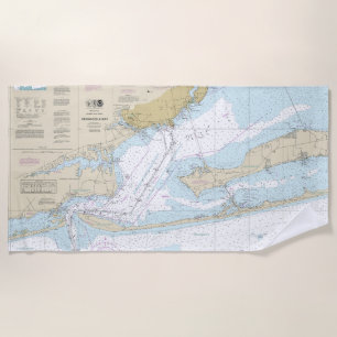 Pensacola Bay Nautical Chart 11383 Beach Towel