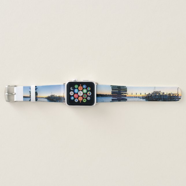 Pensacola Bay Sign Sunset By Dock Watch Bands (Front)