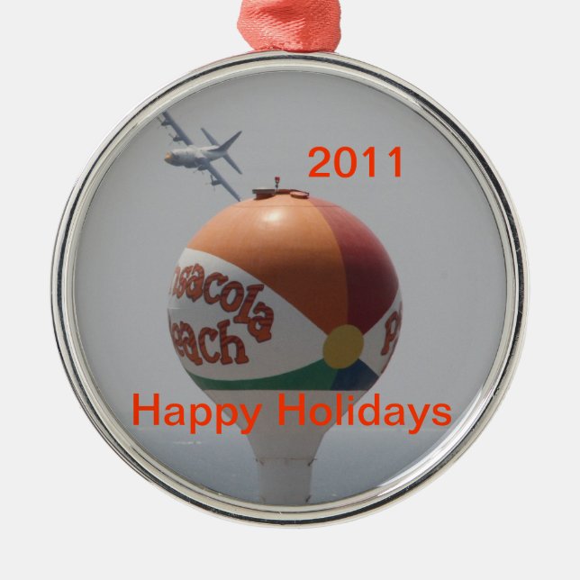 Pensacola Beach Ball Metal Ornament (Front)