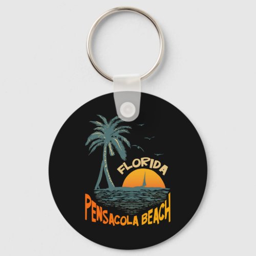Pensacola Beach FL Vintage 70s Retro Keychain