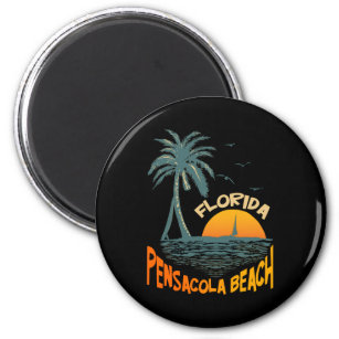 Pensacola Beach FL Vintage 70s Retro Magnet