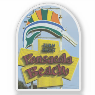 Pensacola Beach Florida Iconic Vintage Sign Sticker