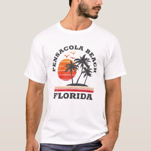 Pensacola Beach Florida Retro Souvenir Gift T_Shirt