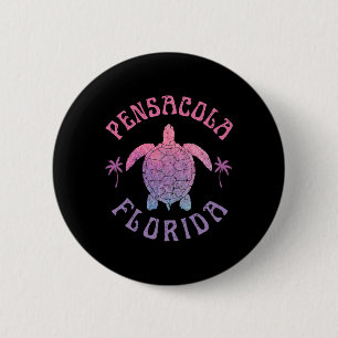 Pensacola Beach Florida Sea Turtle Summer Vacation Button