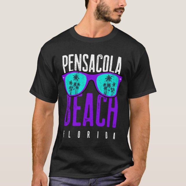 Pensacola Beach  Florida Summer Retro Pensacola T-Shirt (Front)