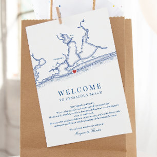 Pensacola Beach Florida Wedding Welcome Itinerary Thank You Card