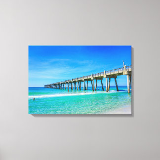 Pensacola Beach Pier-Color Photography by Tony Canvas Print