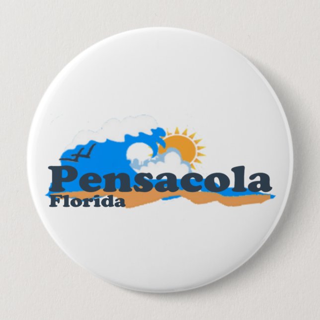 Pensacola Beach. Pinback Button (Front)