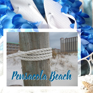 Pensacola Beach, Rope around Post, Florida Postcard