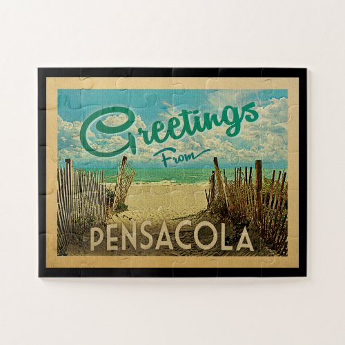 Pensacola Beach Vintage Travel Jigsaw Puzzle