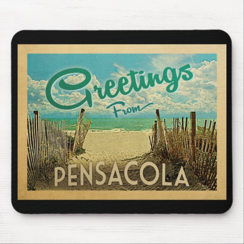 Pensacola Beach Vintage Travel Mouse Pad