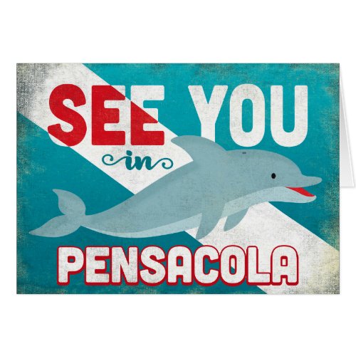 Pensacola Dolphin _ Retro Vintage Travel