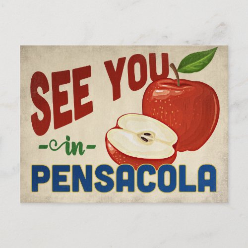 Pensacola Florida Apple _ Vintage Travel Postcard