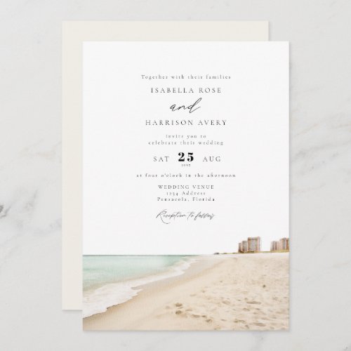 PENSACOLA FLORIDA Beach Destination Wedding Invitation