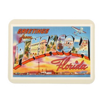 Pensacola Florida Fl Old Vintage Travel Souvenir Magnet by AmericanTravelogue at Zazzle