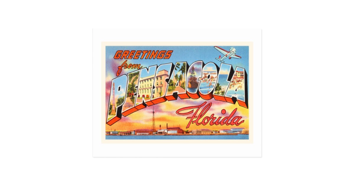 Pensacola Florida FL Old Vintage Travel Souvenir Postcard