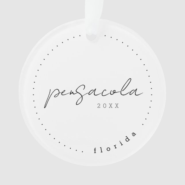 Pensacola Florida FL Travel United States Simple Ornament (Front)