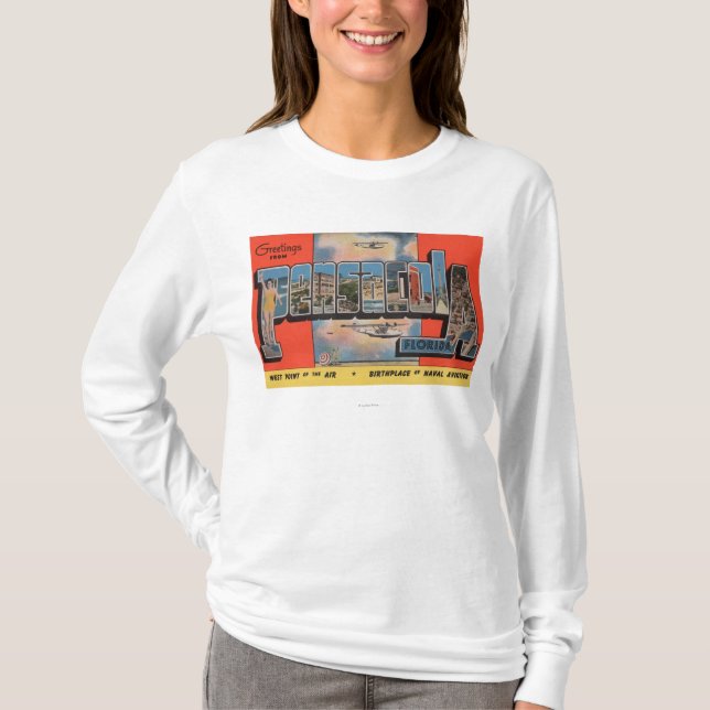 Pensacola, Florida - Large Letter Scenes T-Shirt (Front)