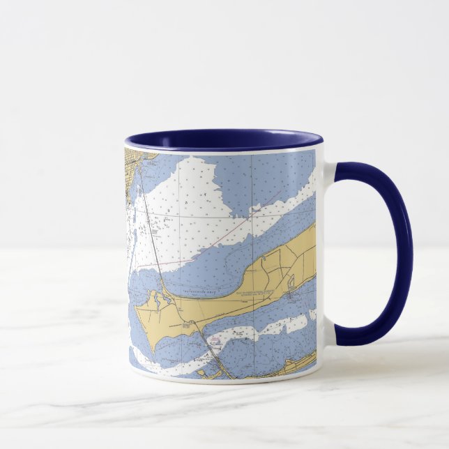 Pensacola Florida Nautical harbor chart Coffee Mug (Right)