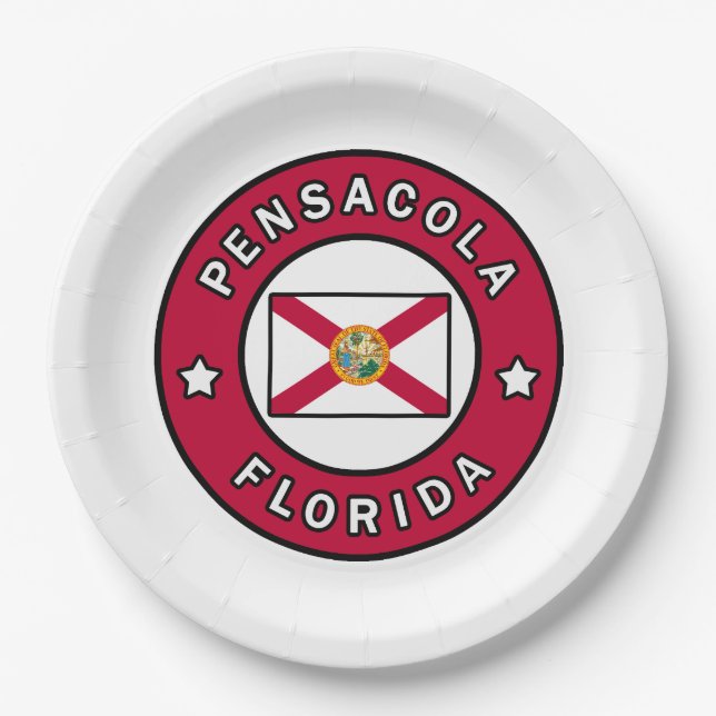 Pensacola Florida Paper Plates (Front)