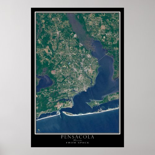 Pensacola Florida Satellite Poster Map
