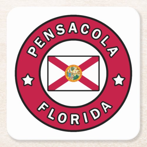 Pensacola Florida Square Paper Coaster